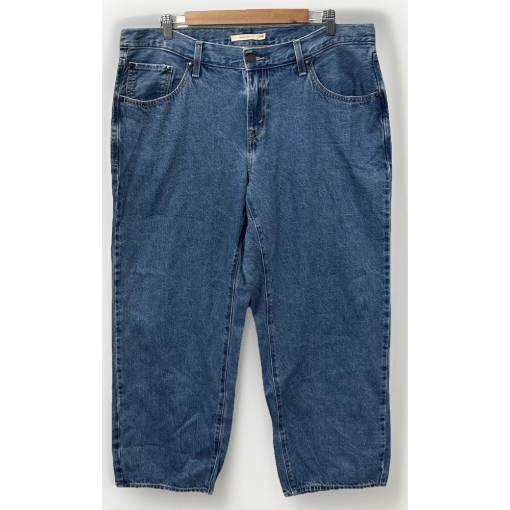 Women's Levis Big E Premium Baggy Dad Jeans Mid Rise Sz 14 NO Pilling‎